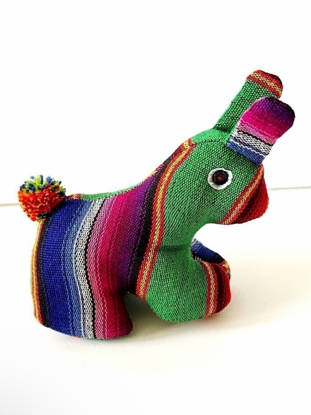Fiesta Stripe Mexican Rabbit Plush Mayan Colorful Handmade Bunny Folk Guatemalan